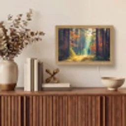 Bos - Zon - Natuur - Herfst Light Box met kabel (Tafellamp) klein -sfeer2