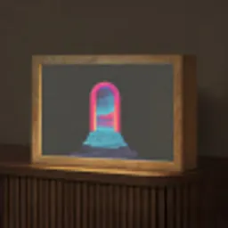 Poortje - Landschap - Sterrenhemel - Roze Light Box met kabel (Tafellamp) klein -z3d_website