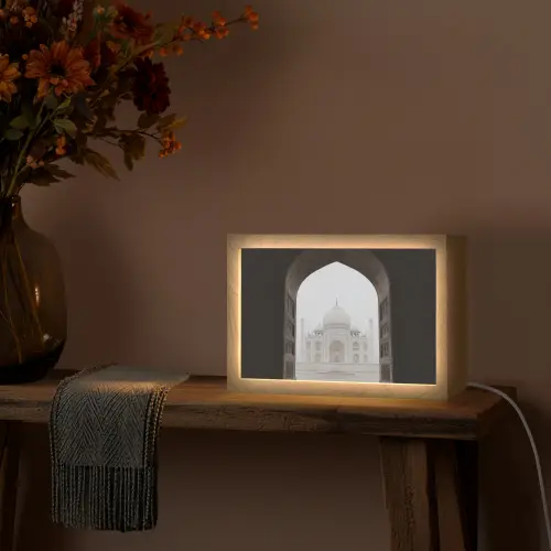 Poort - Symmetrische koepel - Minaretten - Moskee Light Box met kabel (Tafellamp) klein -sfeer4