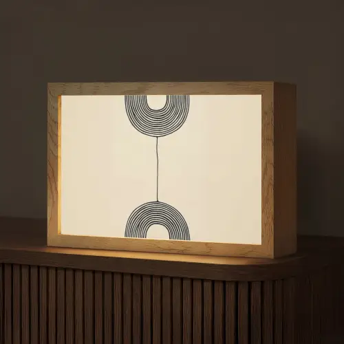Geometrische bogen - Minimalistisch - Symmetrisch Light Box met kabel (Tafellamp) klein -z3d_website