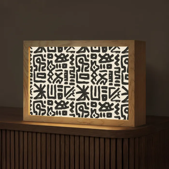 Geometrisch - Figuren - Zwart Light Box met kabel (Tafellamp) klein 924 -z3d_website