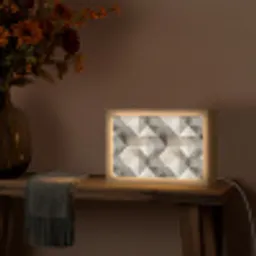 Geometrisch - Motief - Aardetinten Light Box met kabel (Tafellamp) klein 924 -sfeer4