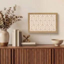 Geometrisch - Patroon - Beige Light Box met kabel (Tafellamp) klein 924 -sfeer2