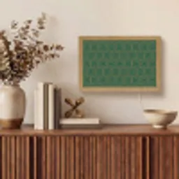 Geometrisch - Patroon - Groen Light Box met kabel (Tafellamp) klein 924 -sfeer2