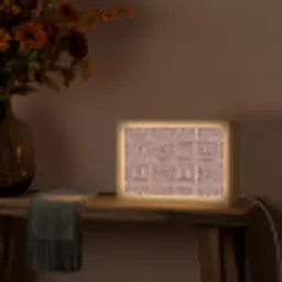 Geometrisch - Patroon - Rood Light Box met kabel (Tafellamp) klein 924 -sfeer4