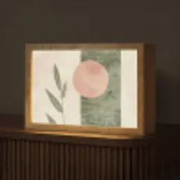 Geometrisch - Roze - Groen - Natuur Light Box met kabel (Tafellamp) klein -z3d_website