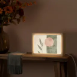 Geometrisch - Roze - Groen - Natuur Light Box met kabel (Tafellamp) klein -sfeer4