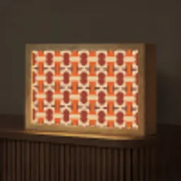 Geometrisch - Retro - Oranje Light Box met kabel (Tafellamp) klein 924 -z3d_website
