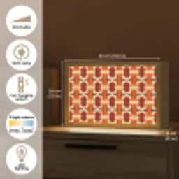 Geometrisch - Retro - Oranje Light Box met kabel (Tafellamp) klein 924 -USP_EN