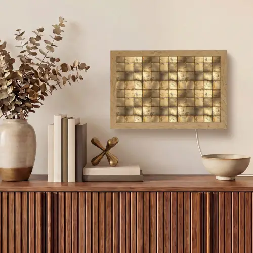Geometrisch - Tegels - Goud Light Box met kabel (Tafellamp) klein 924 -sfeer2