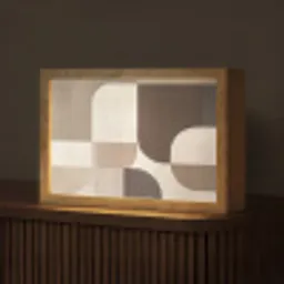Geometrisch - Geweven structuur - Modern Light Box met kabel (Tafellamp) klein -z3d_website