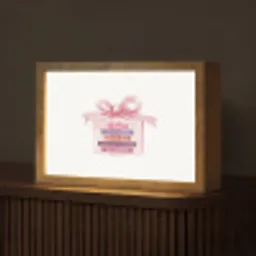 Cadeau - Strik - Tekst - Roze Light Box met kabel (Tafellamp) klein -z3d_website