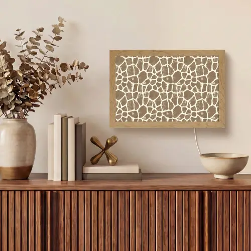 Giraf - Klassiek - Bruin Light Box met kabel (Tafellamp) klein 924 -sfeer2