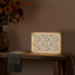 Giraf - Klassiek - Bruin Light Box met kabel (Tafellamp) klein 924 -sfeer4