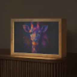 Giraffe - Gekleurd - Verfspatten Light Box met kabel (Tafellamp) klein -z3d_website