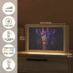 Giraffe - Gekleurd - Verfspatten Light Box met kabel (Tafellamp) klein -USP_EN