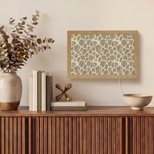 Giraf - Patroon - Beige - Bruin Light Box met kabel (Tafellamp) klein 924 -sfeer2