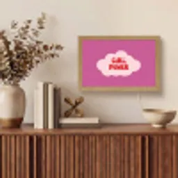 Girl power - Wolk - Roze Light Box met kabel (Tafellamp) klein -sfeer2