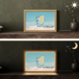 Glas - ijsblokjes - Citroen Light Box met kabel (Tafellamp) klein -sfeer3