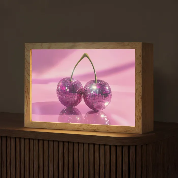 Glitter - Discobol - Roze - Kersen Light Box met kabel (Tafellamp) klein -z3d_website