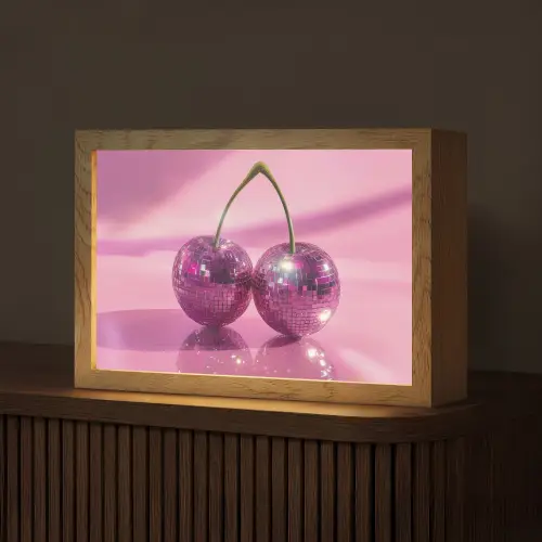 Glitter - Discobol - Roze - Kersen Light Box met kabel (Tafellamp) klein -z3d_website