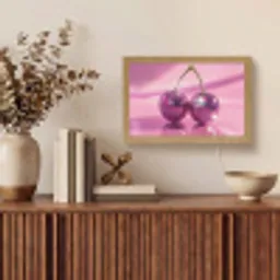 Glitter - Discobol - Roze - Kersen Light Box met kabel (Tafellamp) klein -sfeer2