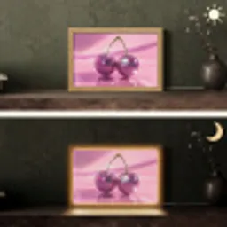 Glitter - Discobol - Roze - Kersen Light Box met kabel (Tafellamp) klein -sfeer3