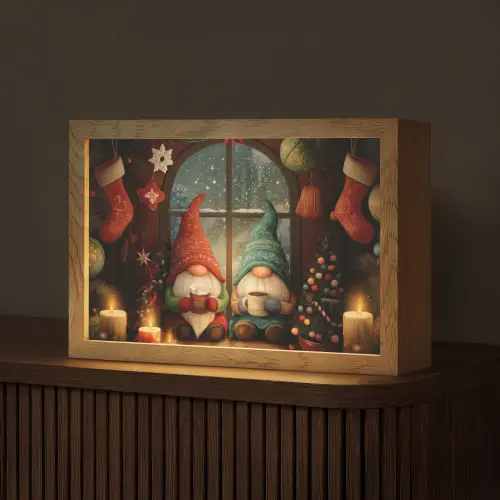 Gnooms - Kerst - Raam - Kleurrijk Light Box met kabel (Tafellamp) klein -z3d_website