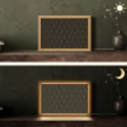 Goud - Zwart - Lijnen Light Box met kabel (Tafellamp) klein 924 -sfeer3