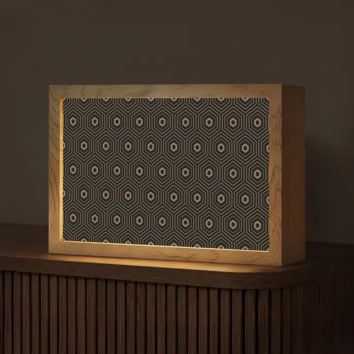 Goud - Illusie - Patroon Light Box met kabel (Tafellamp) klein 924 -z3d_website