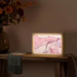 Goud - Marmer - Roze Light Box met kabel (Tafellamp) klein -sfeer4