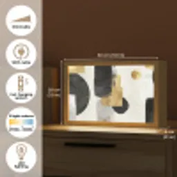 Goud - Rechthoeken - Cirkels - Abstract Light Box met kabel (Tafellamp) klein -USP_EN
