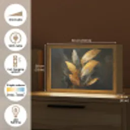 Gouden Bladcompositie – Botanische Luxe Light Box met kabel (Tafellamp) klein -USP_EN