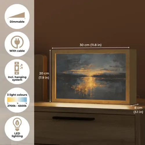Gouden Reflectie op Water Light Box met kabel (Tafellamp) klein -USP_EN