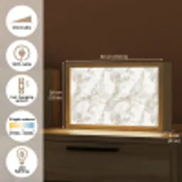 Gouden aders - Marmer - Wit Light Box met kabel (Tafellamp) klein 924 -USP_EN