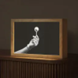 Golfbal - Zwart - Wit Light Box met kabel (Tafellamp) klein -z3d_website