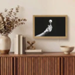 Golfbal - Zwart - Wit Light Box met kabel (Tafellamp) klein -sfeer2