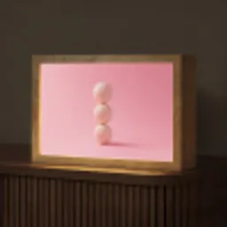 Golfballen - Roze - Drie Light Box met kabel (Tafellamp) klein -z3d_website