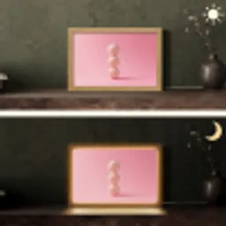 Golfballen - Roze - Drie Light Box met kabel (Tafellamp) klein -sfeer3