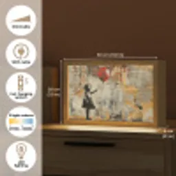 Graffiti - Banksy Style - Meisje met ballon Light Box met kabel (Tafellamp) klein -USP_EN