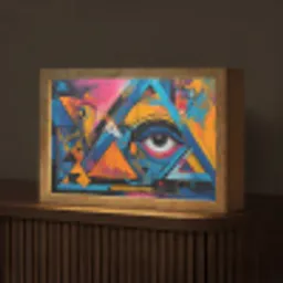 Graffiti - Kleuren - Oog - Kunst Light Box met kabel (Tafellamp) klein -z3d_website