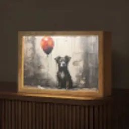 Graffiti - Hond - Ballon - Dieren Light Box met kabel (Tafellamp) klein -z3d_website