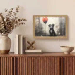 Graffiti - Hond - Ballon - Dieren Light Box met kabel (Tafellamp) klein -sfeer2