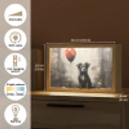 Graffiti - Hond - Ballon - Dieren Light Box met kabel (Tafellamp) klein -USP_EN