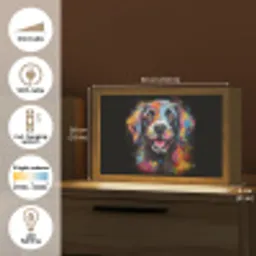 Graffiti - Hond - Zwart - Kleuren Light Box met kabel (Tafellamp) klein -USP_EN