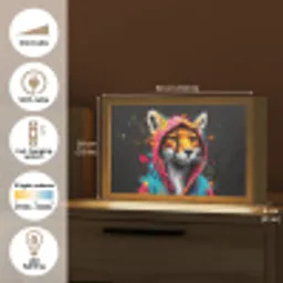 Graffiti - Vos - Jas - Pop art - Dieren Light Box met kabel (Tafellamp) klein -USP_EN