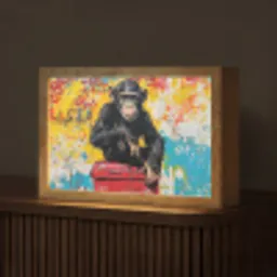Graffiti - Aap - Street art - Dieren Light Box met kabel (Tafellamp) klein -z3d_website