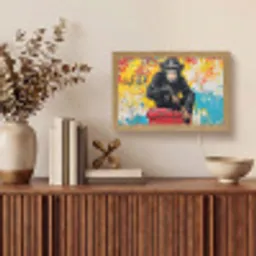 Graffiti - Aap - Street art - Dieren Light Box met kabel (Tafellamp) klein -sfeer2