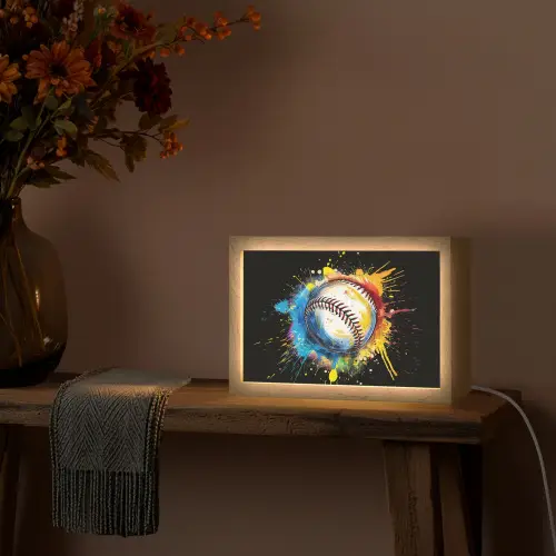 Graffiti - Sport - Baseball - Honkbal Light Box met kabel (Tafellamp) klein -sfeer4