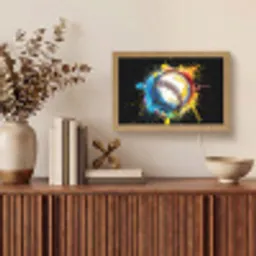 Graffiti - Sport - Baseball - Honkbal Light Box met kabel (Tafellamp) klein -sfeer2